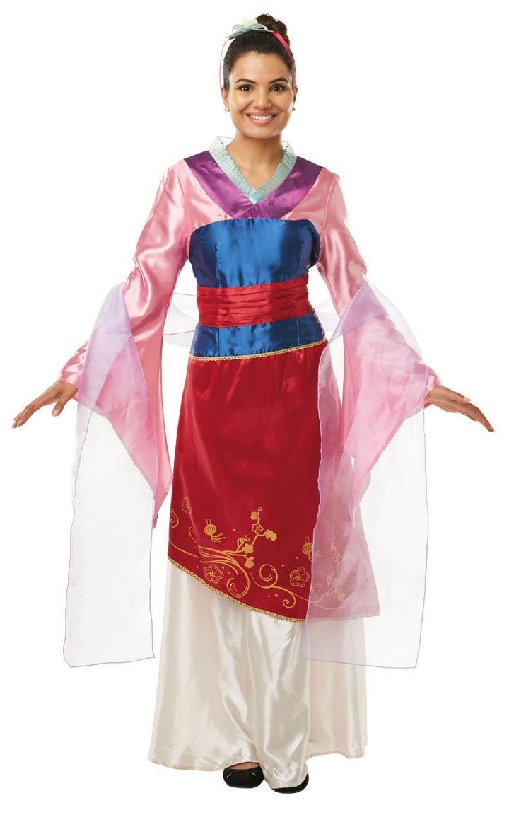 Ladies Mulan Fancy Dress Chinese Disney Princess Fairy Tale Costume