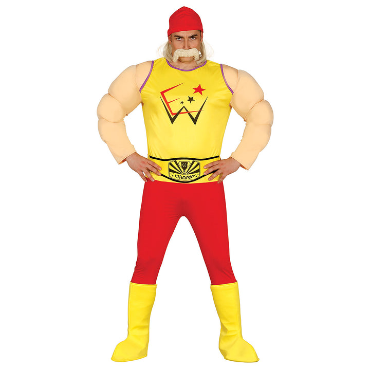 Adult Wrestler Hulkamania Inspired Mens Costume