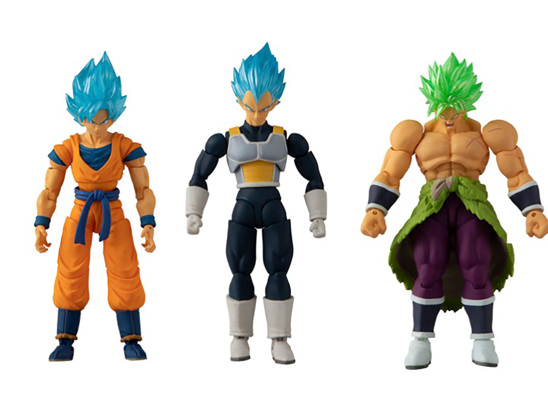 Dragon Ball Action Figure Triple Pack - Broly, Vegeta & Goku