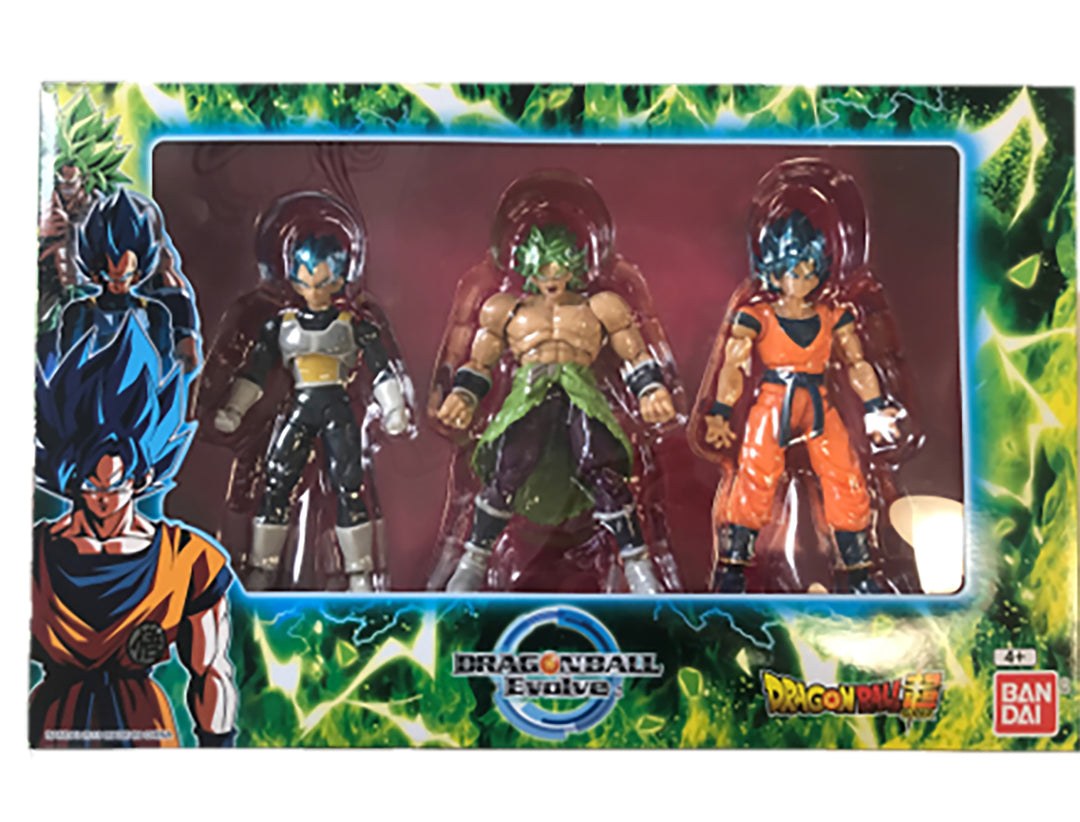 Dragon Ball Action Figure Triple Pack - Broly, Vegeta & Goku