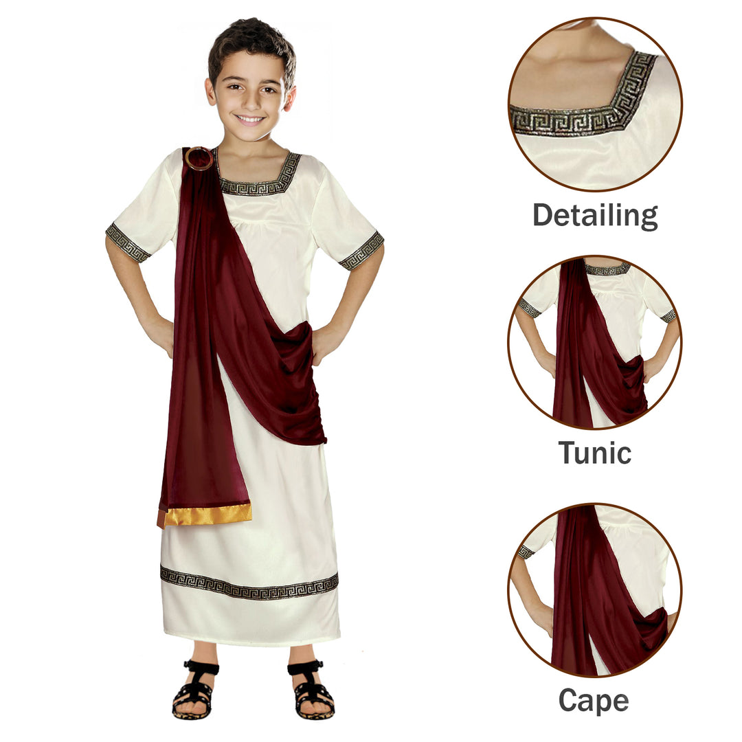 Boys Roman Caesar Emperor King Greek Toga Fancy Dress