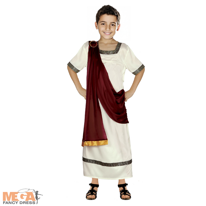 Boys Roman Caesar Emperor King Greek Toga Fancy Dress