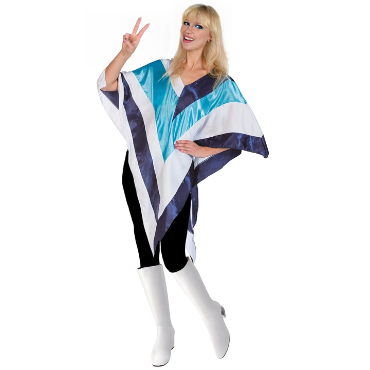 Ladies Disco Poncho 1970s Fancy Dress Costume