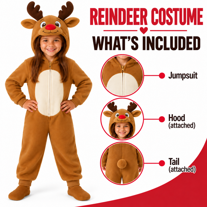 Kids Reindeer Christmas Nativity Animal Costume