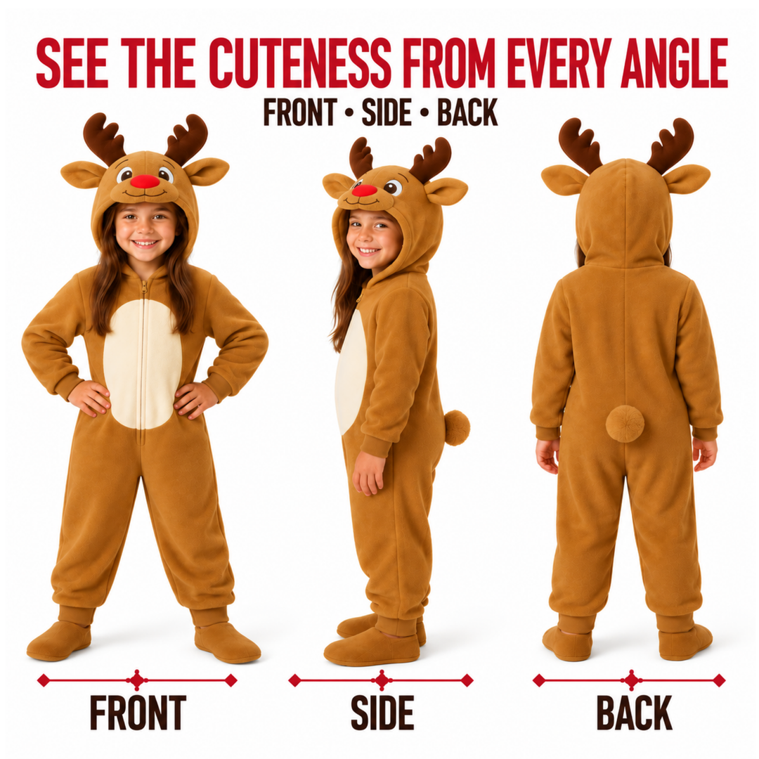 Kids Reindeer Christmas Nativity Animal Costume