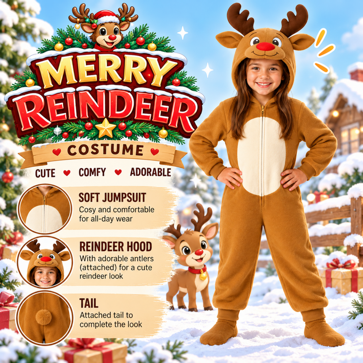 Kids Reindeer Christmas Nativity Animal Costume