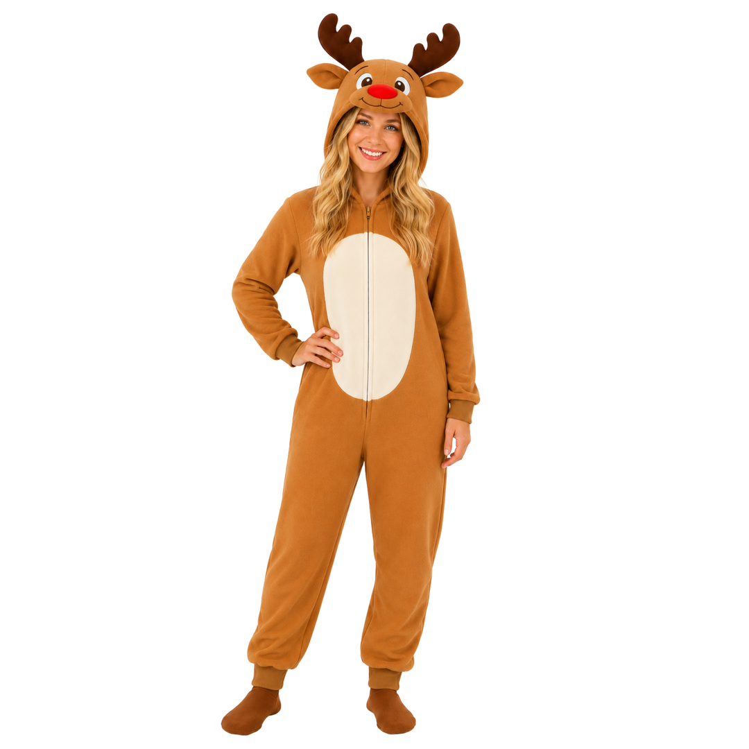 Adutls Merry Reindeer Christmas Fancy Dress Costume