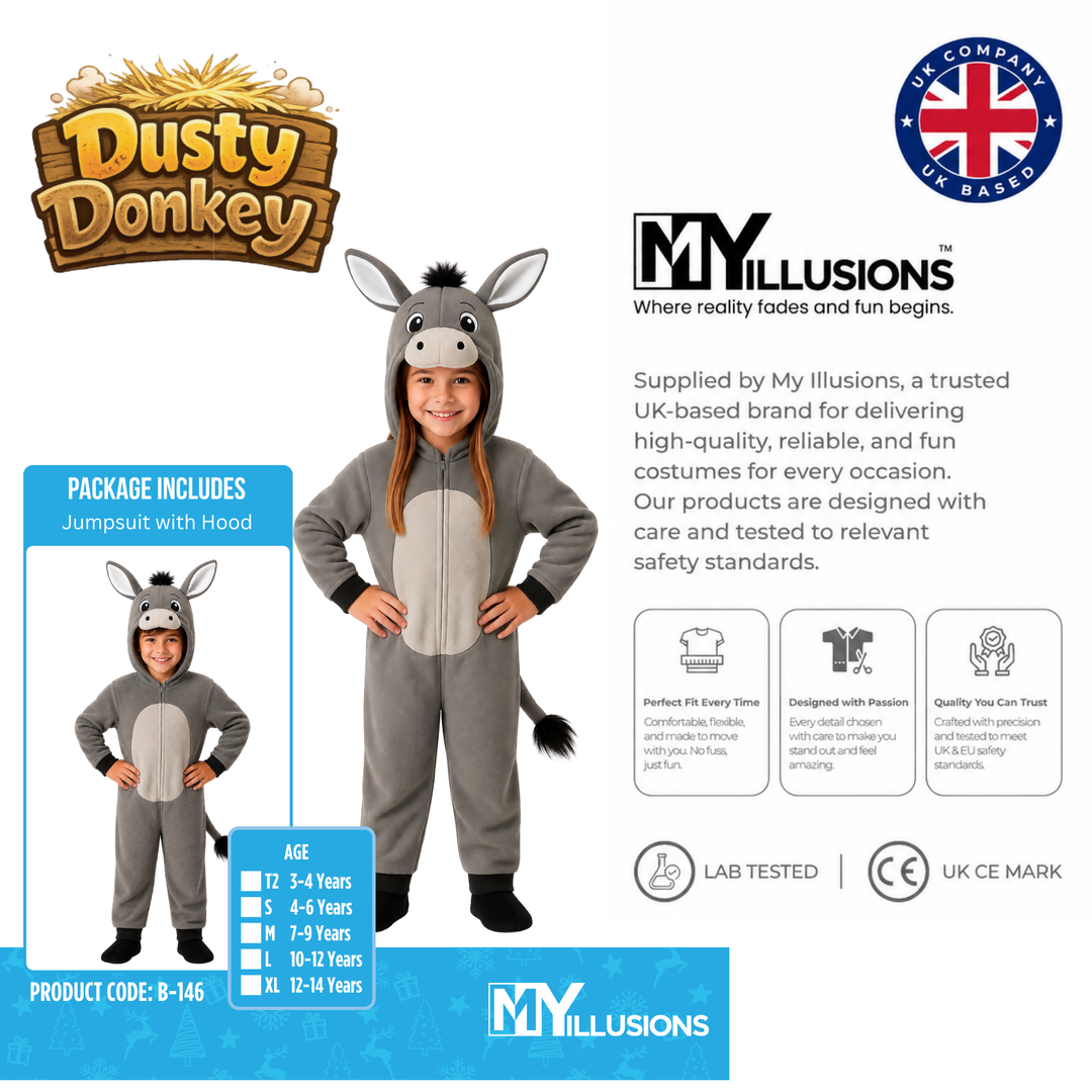 Kids Donkey Christmas Nativity Animal Costume