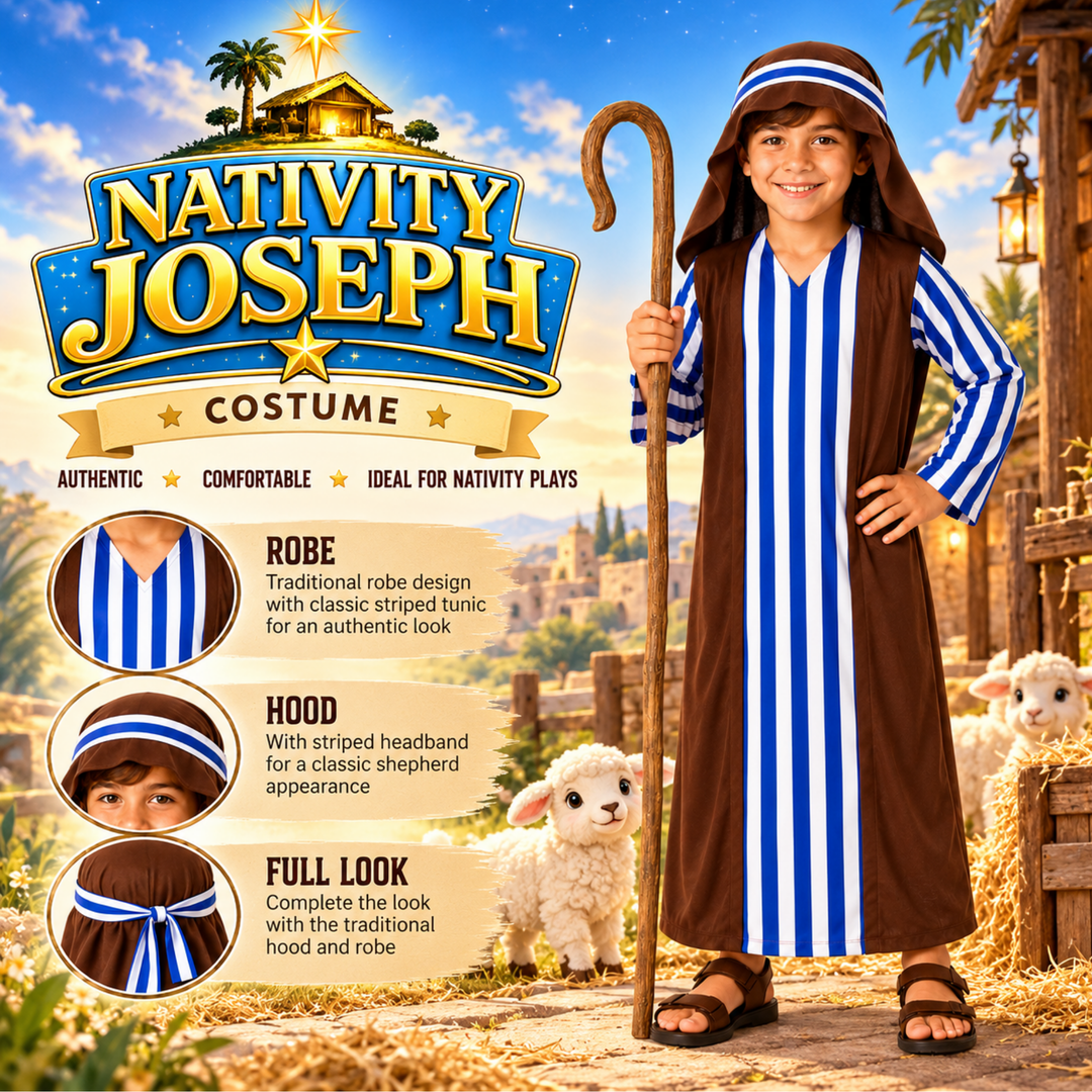Boys Joseph Kids Nativity Fancy Dress Costume