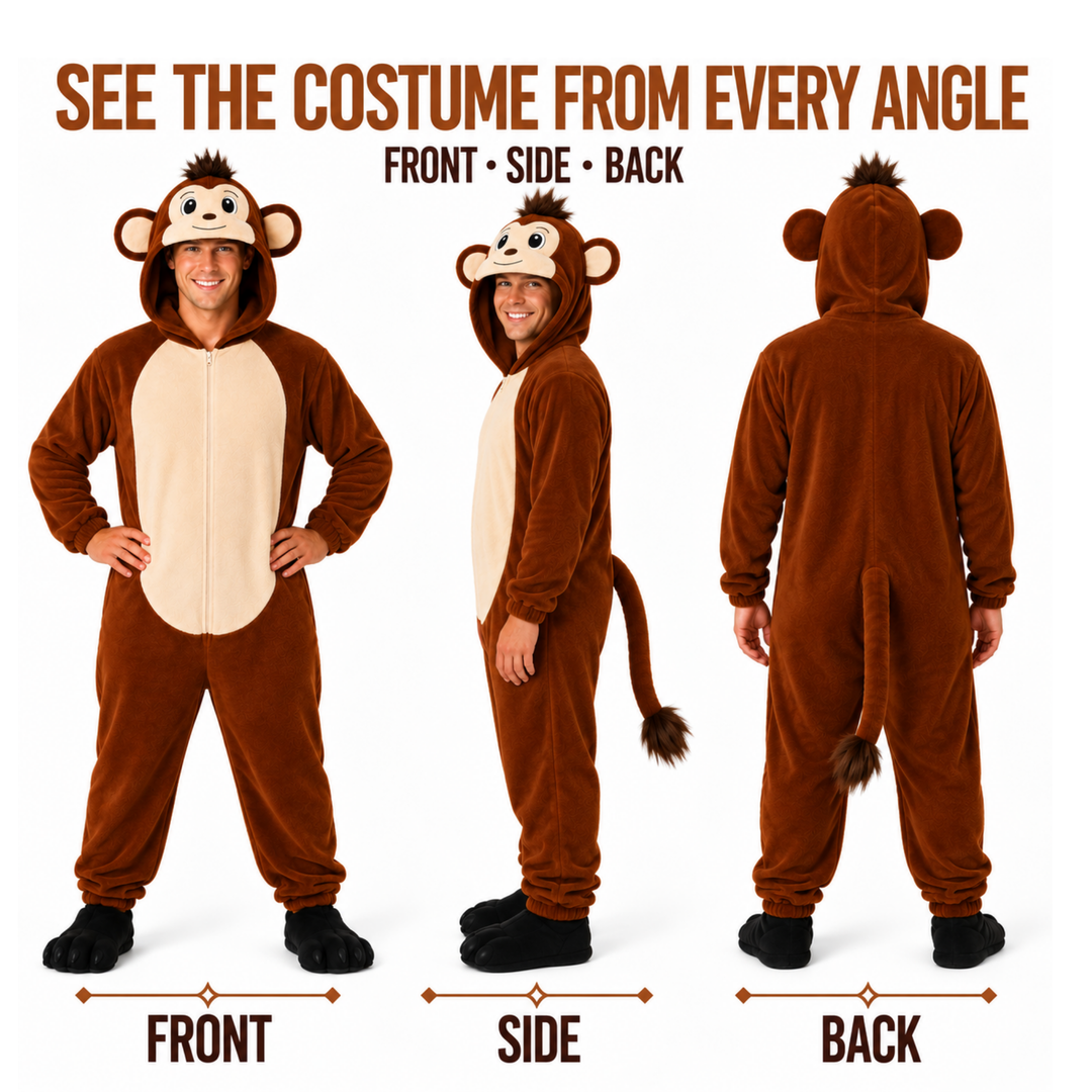 Adults Monkey Funny Halloween Unisex Costume for Men and Women