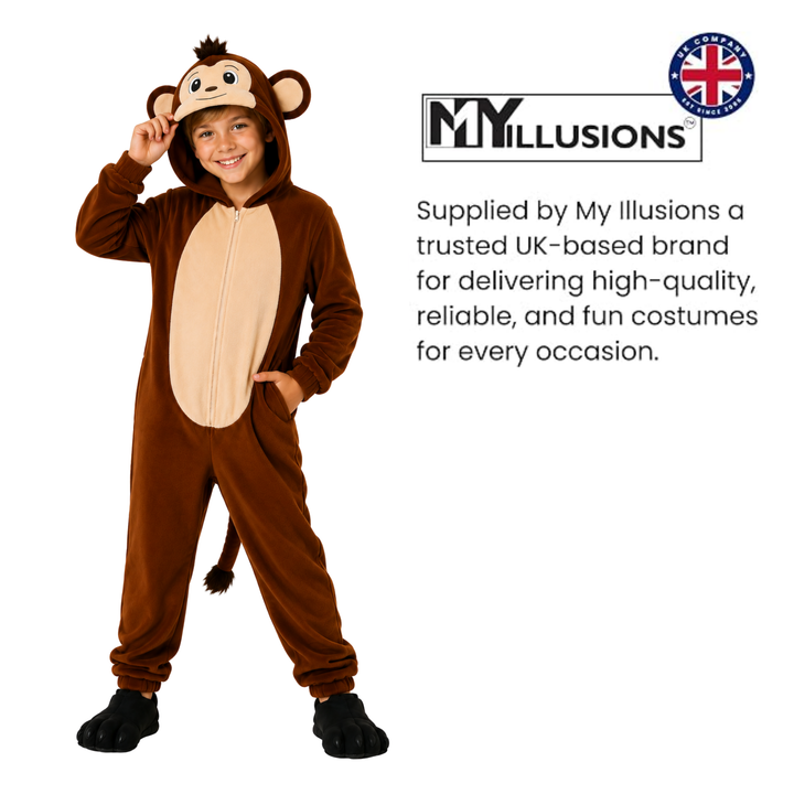 Kids Monkey Boys Girls Animal Fancy Dress Costume