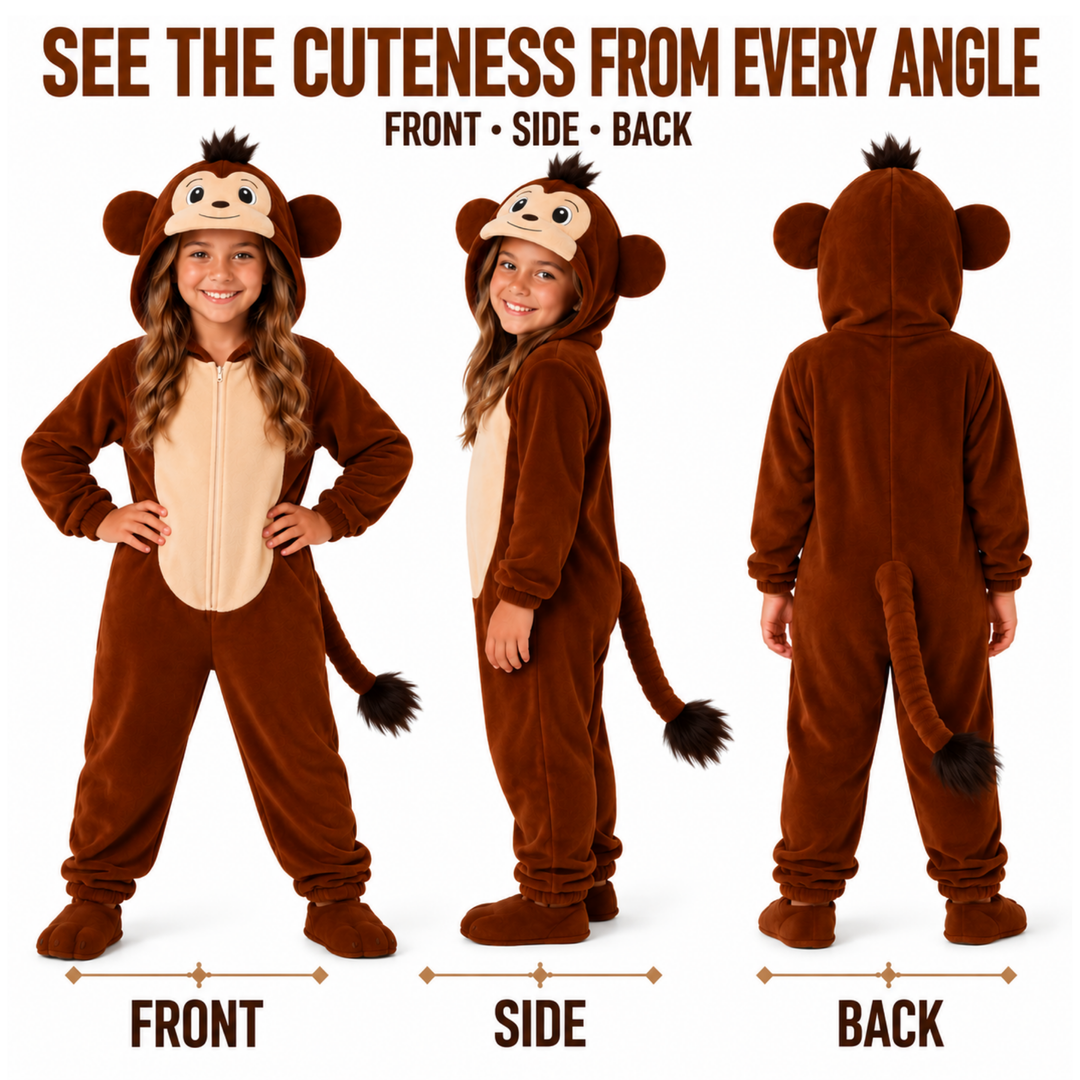 Kids Monkey Boys Girls Animal Fancy Dress Costume