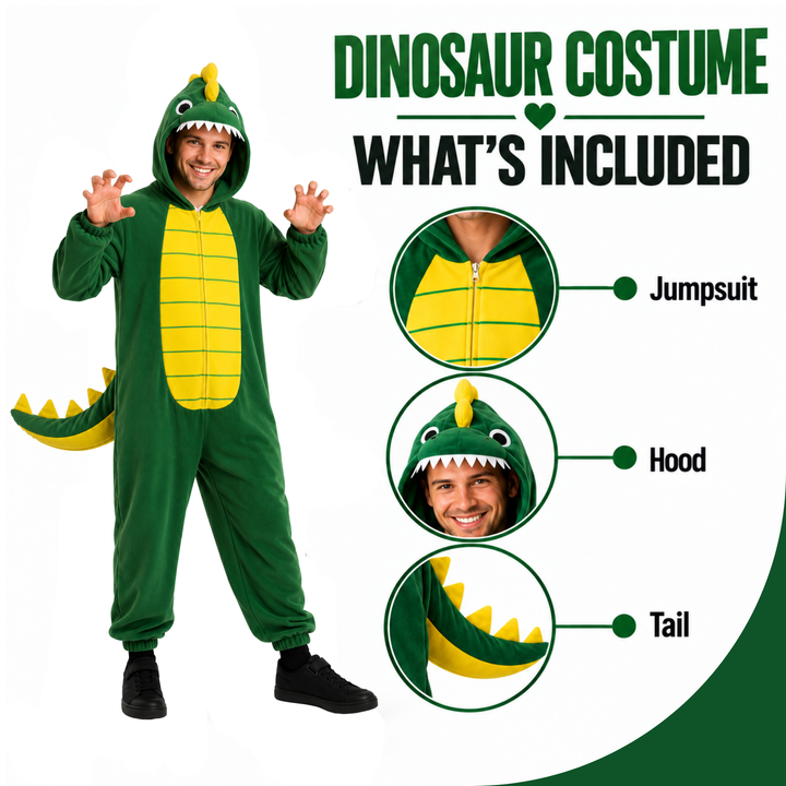 Adults Dinosaur Funny Halloween Unisex Costume for Men and Women