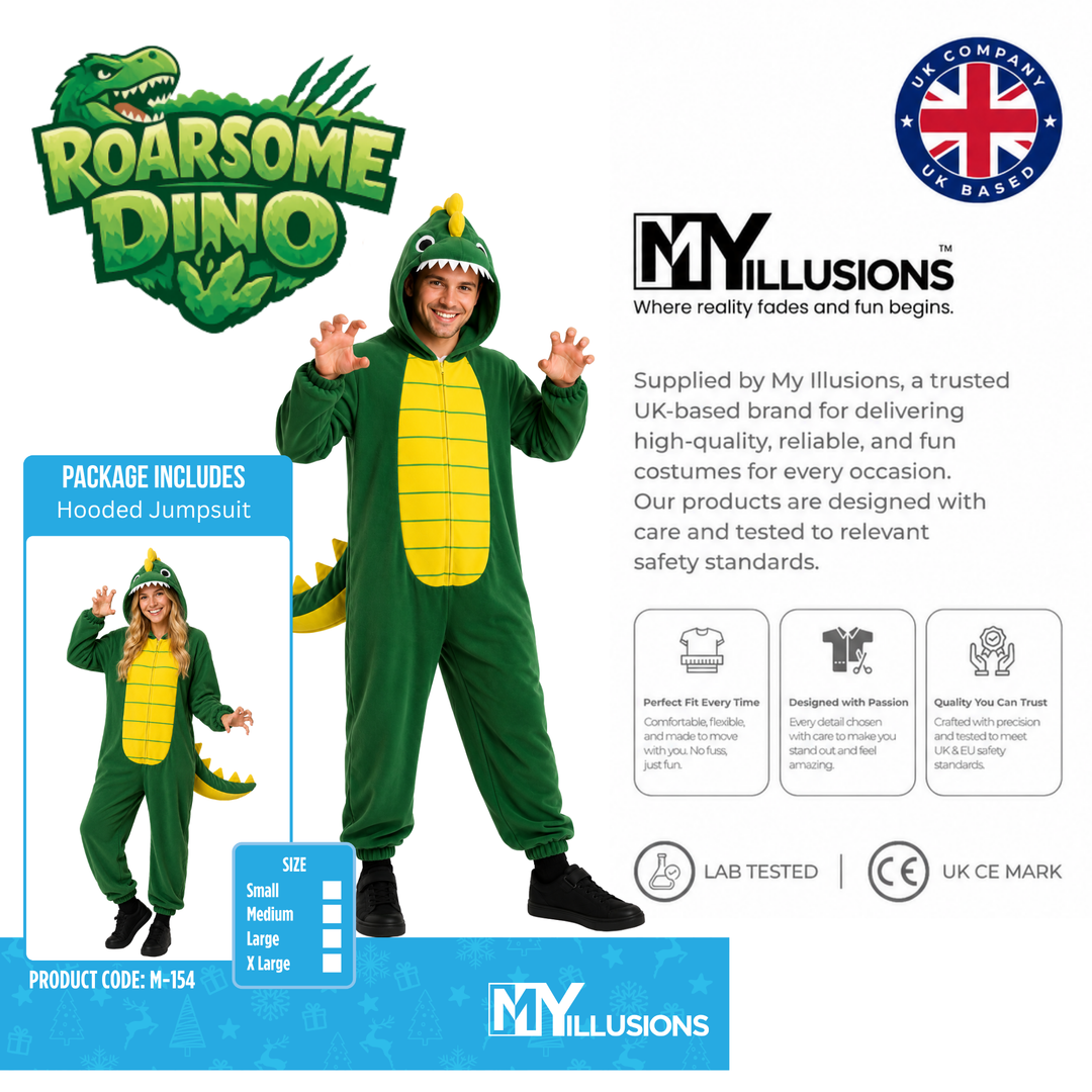 Adults Dinosaur Funny Halloween Unisex Costume for Men and Women