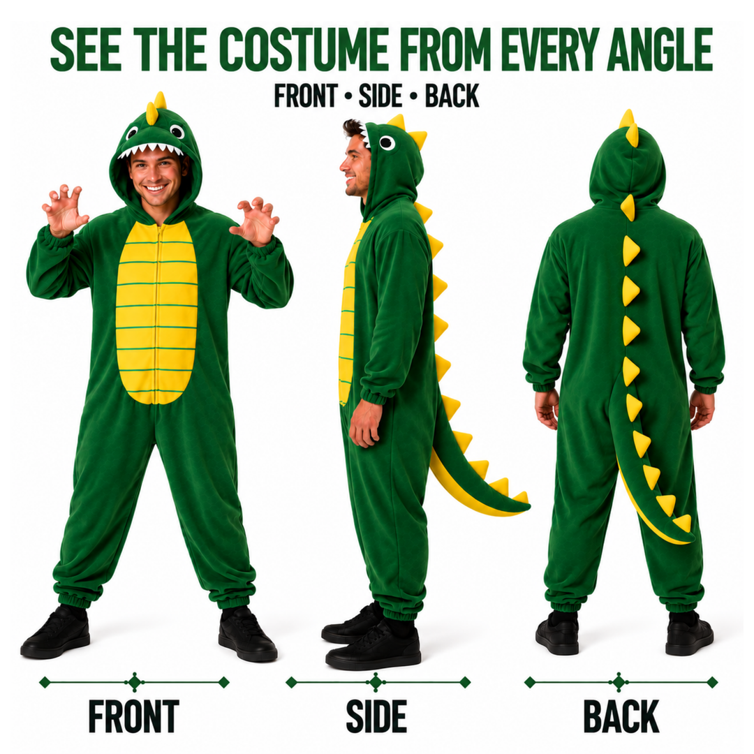 Adults Dinosaur Funny Halloween Unisex Costume for Men and Women
