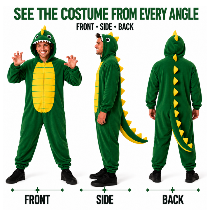 Adults Dinosaur Funny Halloween Unisex Costume for Men and Women