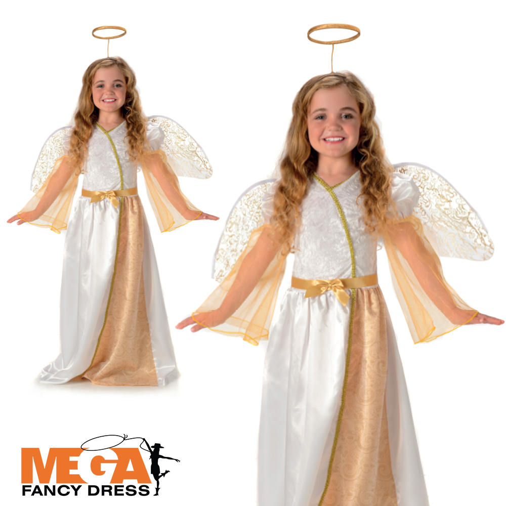 Angelic Angel Girls Nativity Fancy Dress Costume