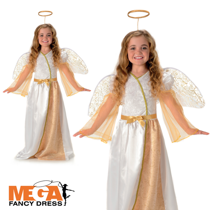 Angelic Angel Girls Nativity Fancy Dress Costume