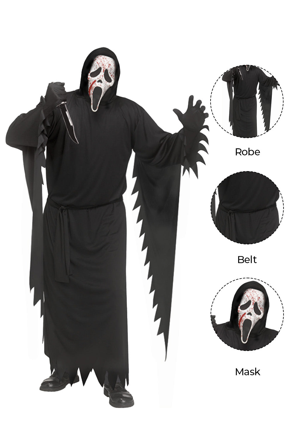 Licensed Blood Splatter Mens GhostFace Scream Halloween Costume
