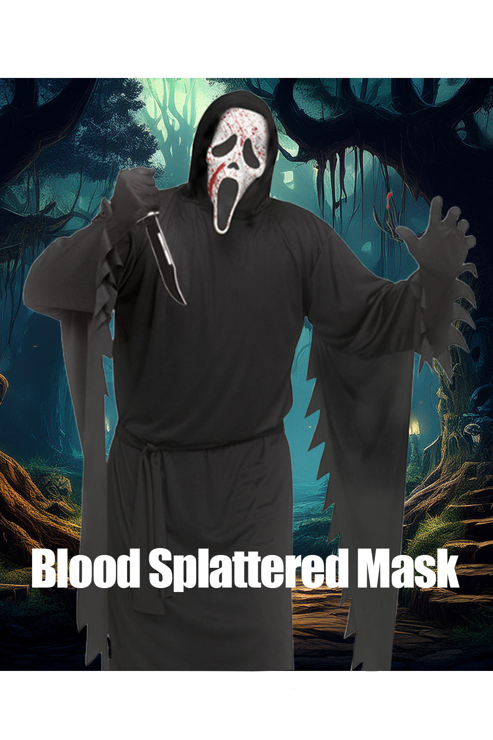 Licensed Blood Splatter Mens GhostFace Scream Halloween Costume