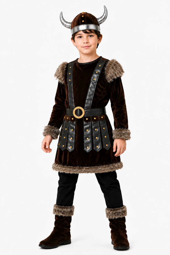 Boys Deluxe Viking Warrior Fancy Dress Costume