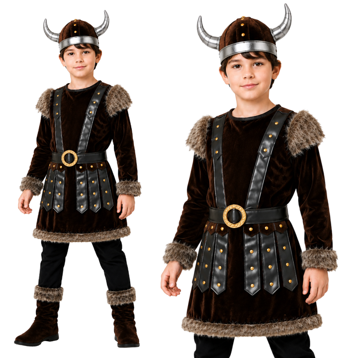 Boys Deluxe Viking Warrior Fancy Dress Costume