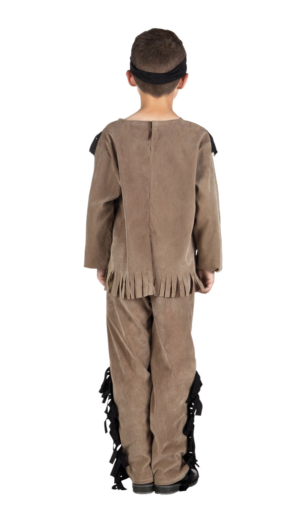 Boys Red Indian Native American Wild Western Book Day Fancy Dress Costume