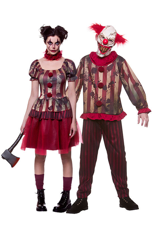 Vintage Clown Halloween Couples Costume