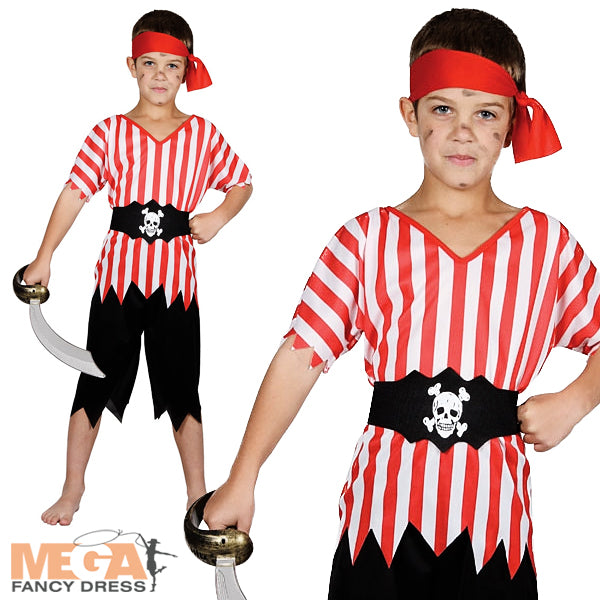 Boys High Seas Pirate Caribbean Buccaneer Book Day Costume