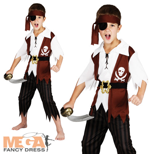 Boys Cutthroat Pirate Buccaneer Halloween World Book Day Fancy Dress Costume