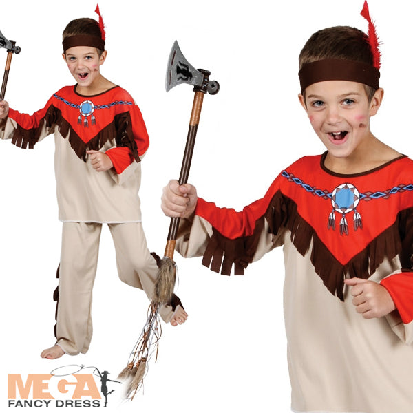 Boys Native Indian Cowboys & Indians Fancy Dress Costume