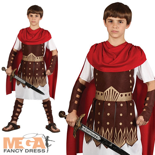 Boys Roman Soldier Party Costume Gladiator Centurion Rome