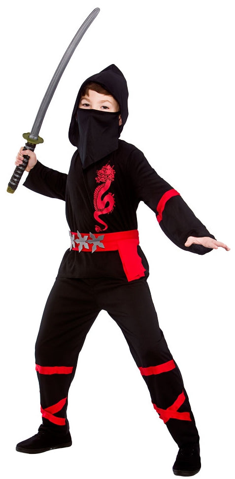 Boys Japanese Martial Arts Samurai Ninja Fancy Dress Costume