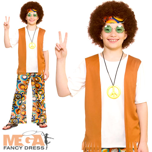 Boys Retro 60s 70s Cool Hippie Costume