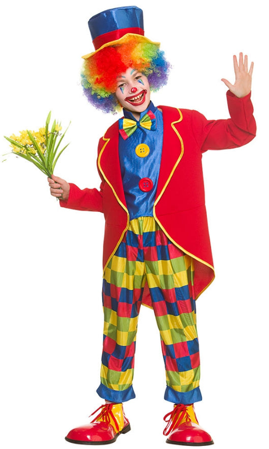 Kids Circus Clown Carnival Halloween Fancy Dress Costume
