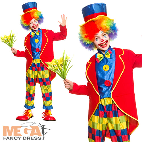 Kids Circus Clown Carnival Halloween Fancy Dress Costume