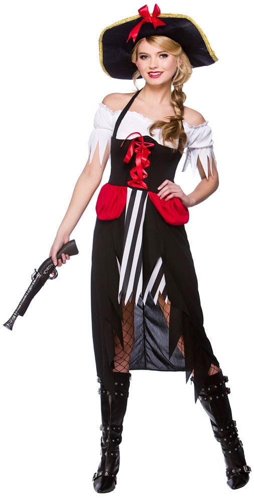 Ladies Pirate Wench + Hat Caribbean Costume Outfit