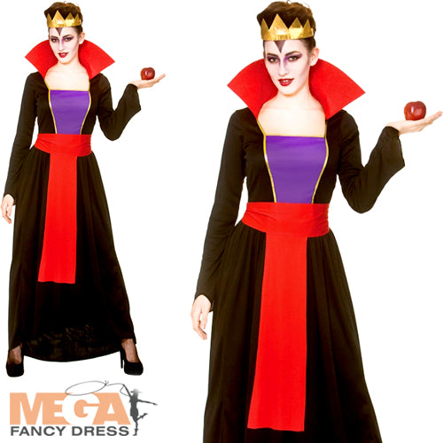 Ladies Halloween Villain Wicked Evil Queen Fancy Dress Costume