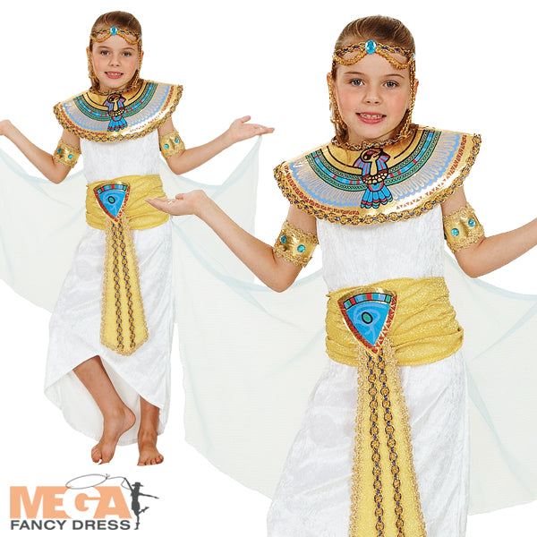 Girls Deluxe Egyptian Cleopatra Queen Historical Fancy Dress Costume