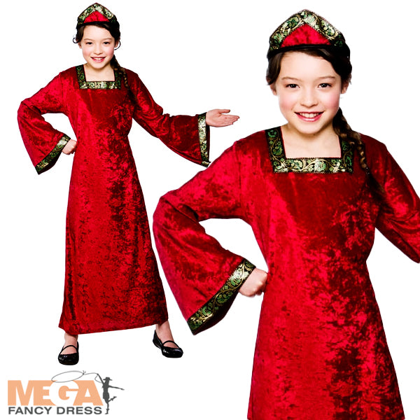 Girls Medieval Princess Fairy Tale Tudor Costume