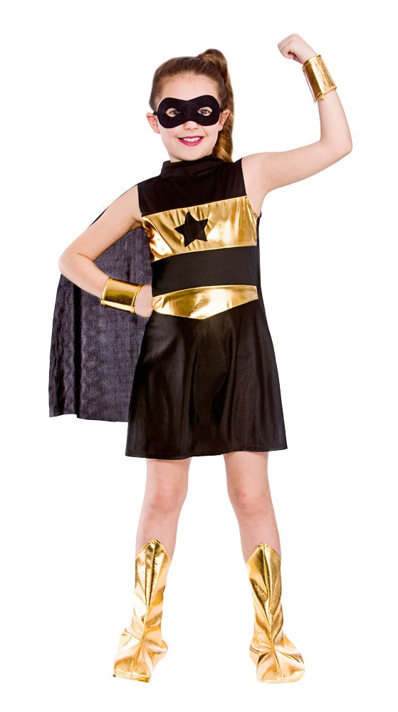 Girls Comic Black Superhero Costume