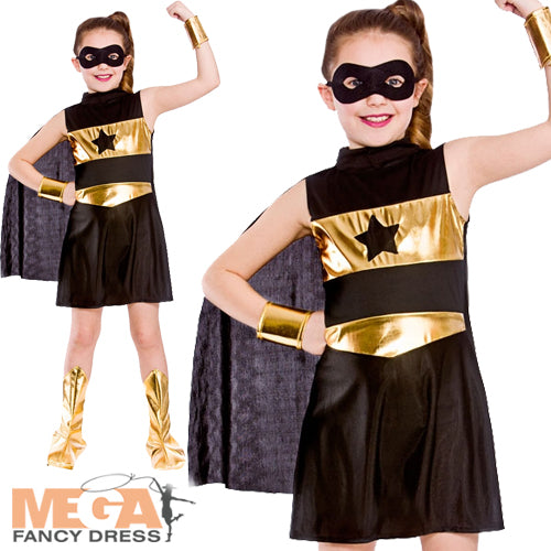 Girls Comic Black Superhero Costume