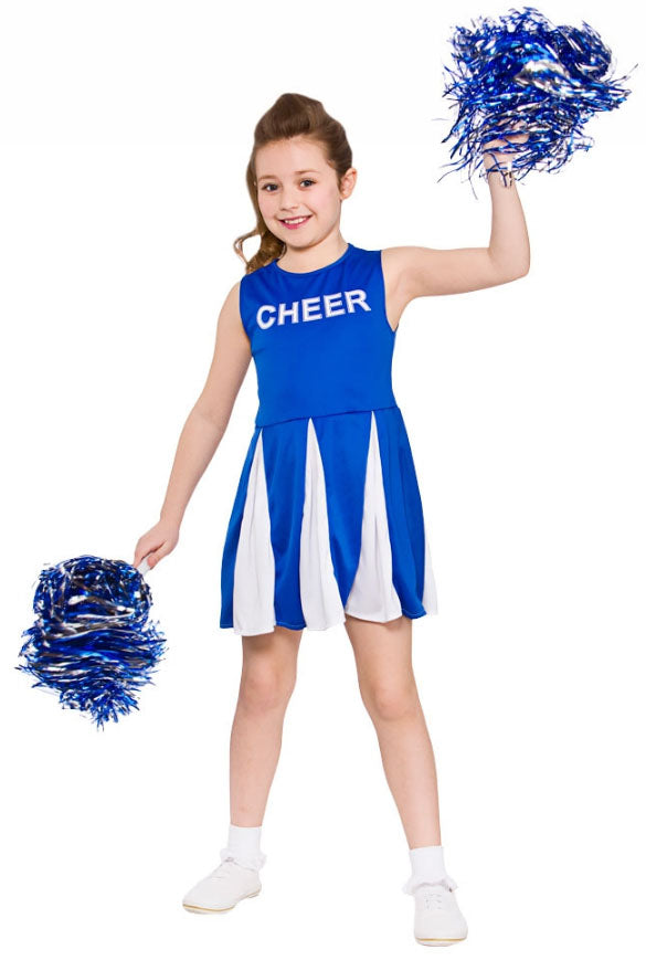 Girls Blue Cheerleader School Days Musical Costume