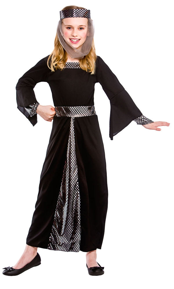 Girls Medieval Damsel Fancy Dress Fairytale Story Book Week Costume