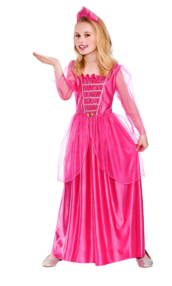 Pink Darling Princess Kids Fancy Dress Royalty Fairytale Costume