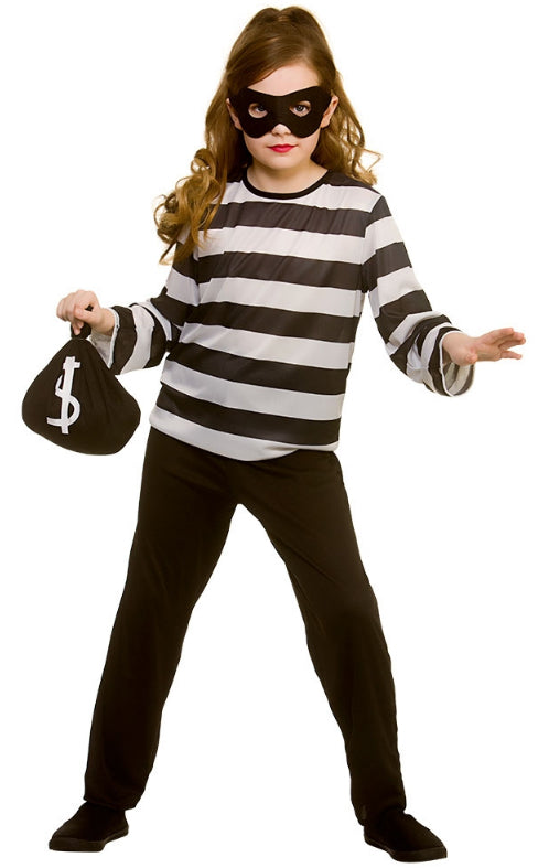 Kids Prisoner Sneaky Robber Fancy Dress Costume