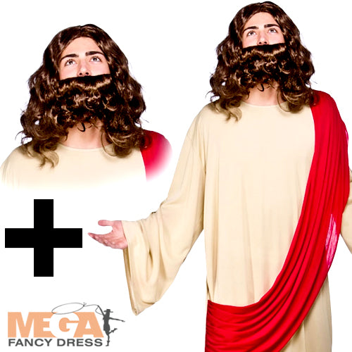 Mens' Jesus Costume + Beard Set
