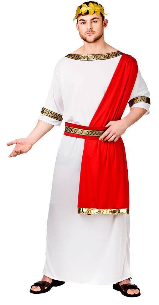 Mens Roman Emperor Toga Fancy Dress Grecian Historical Costume