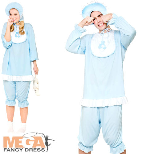 Big Cry Baby Blue Romper Suit Stag Fancy Dress Party Costume