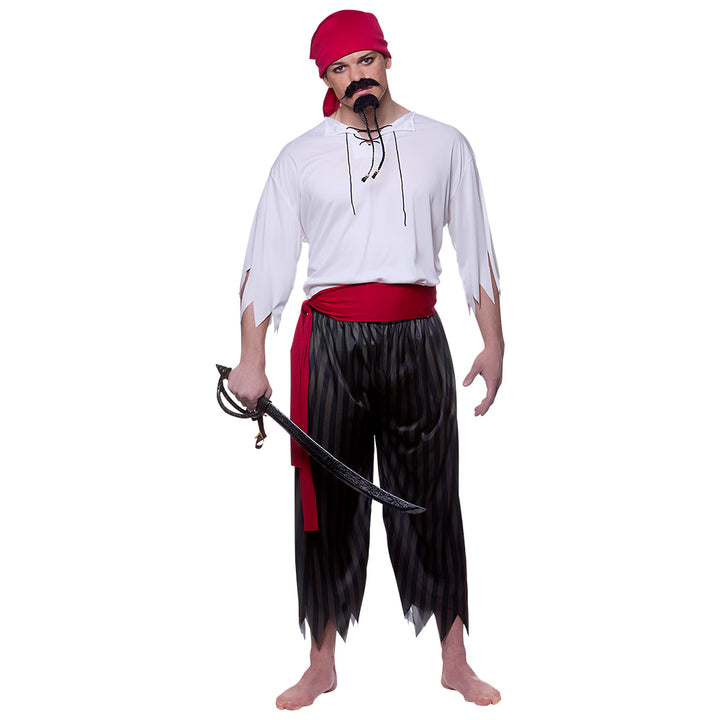 Mens Pirate Shipmate Fancy Dress Buccaneer World Book Day Costume